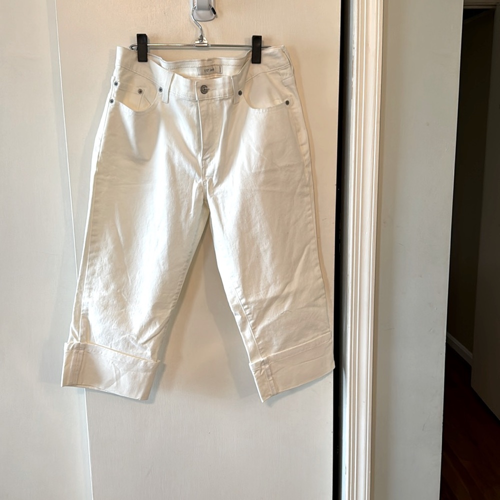 LEVI'S 512 Stretch White Capri Jeans Women's 12